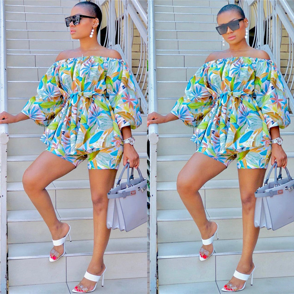 Chest Wrap Small Floral Shorts Two Sets