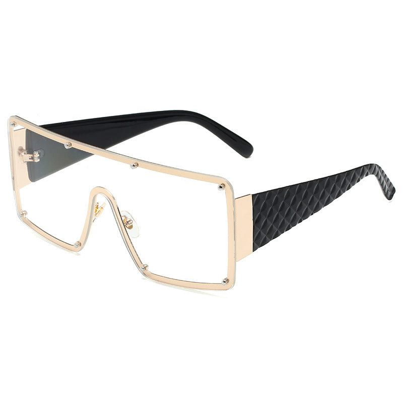 Square Large Frame One Piece Sunglasses