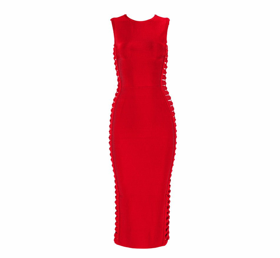 Solid Color Ribbed Sleeveless Dress