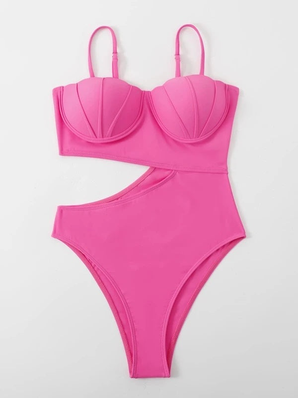 Solid Color One-piece Swimsuit