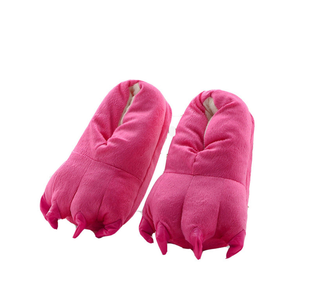 Soft Warm Dinosaur Paw Funny Slippers for Men Women Kids