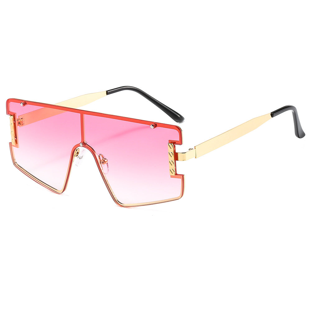 One Piece Windproof Gold Frame Sunglasses