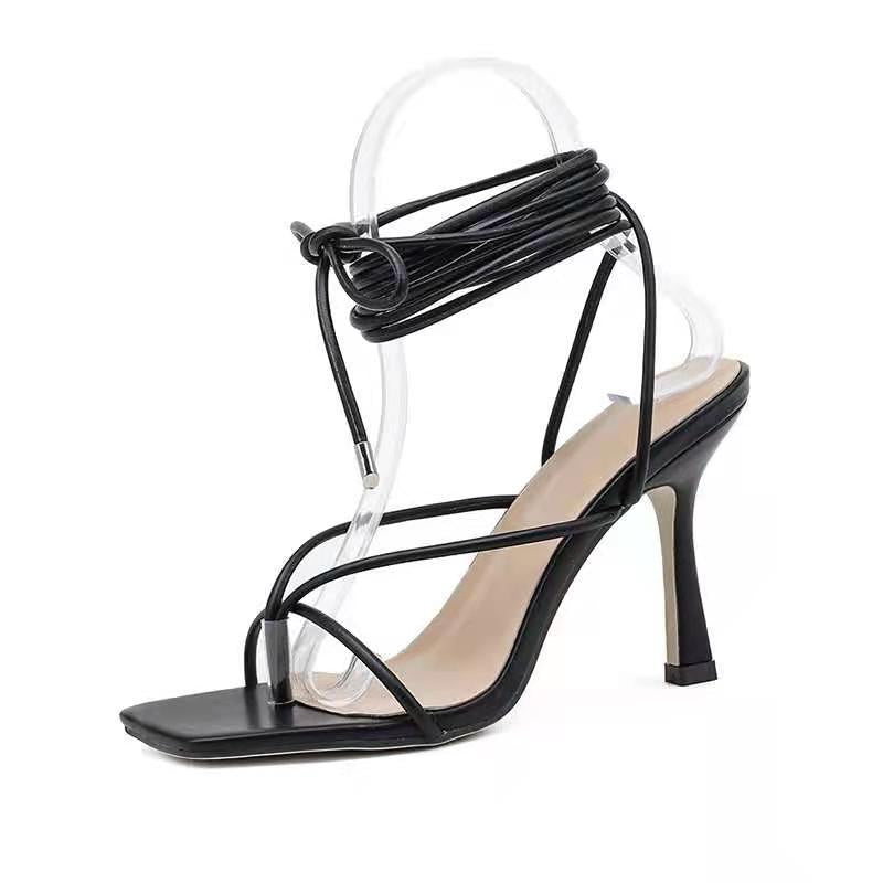Cross Strap Solid Color Roman Sandals