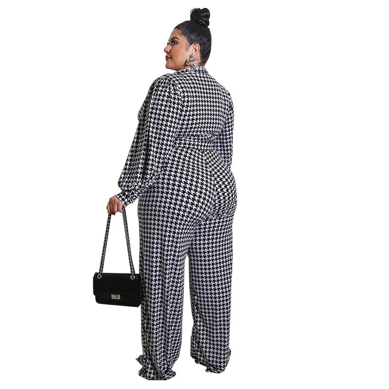 Puff Sleeve Women's Printed Jumpsuit