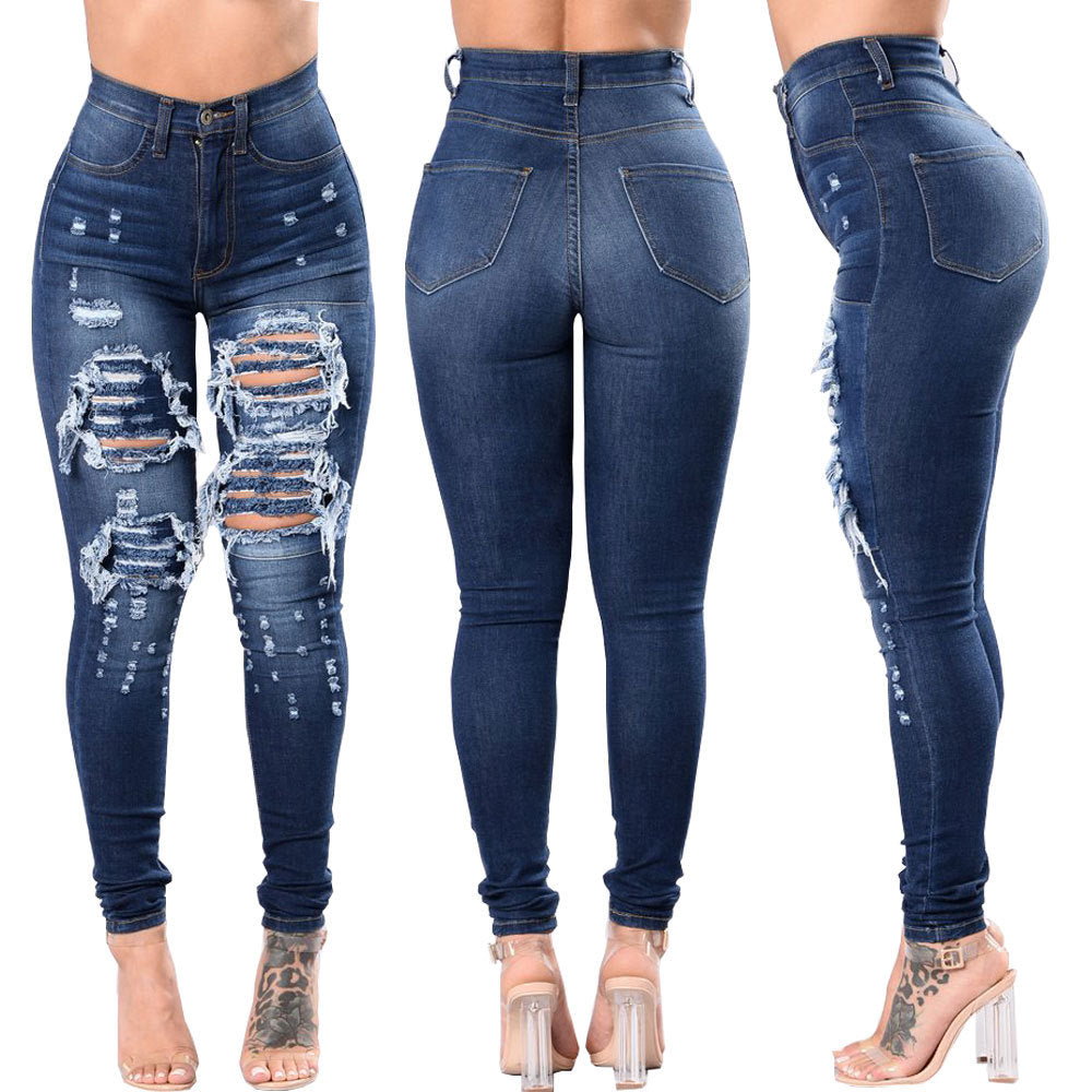 Ripped Denim Jeans Pants