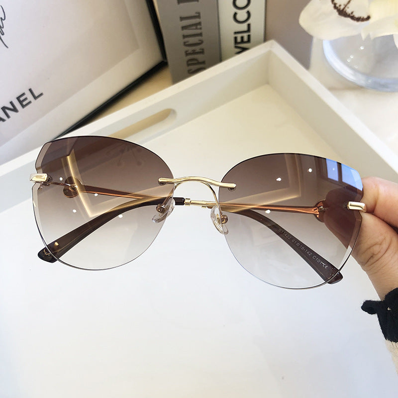 Uv Protection Diamond Cut Edge Large Sunglasses