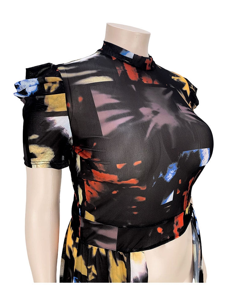 Long Button Up Multi Color Shirt Dress