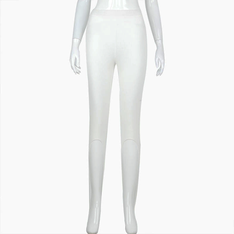 Striped Slimming Knitted Five-Point Pants
