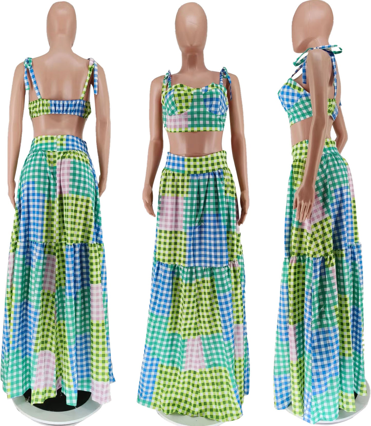 Summer Camisole Bag Hip Skirt Dress Two-piece Suit