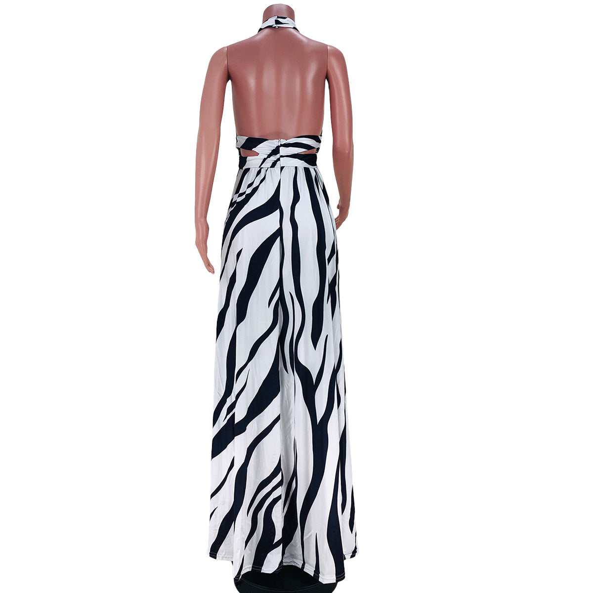 Multi Color Back Pleated Maxi Dress
