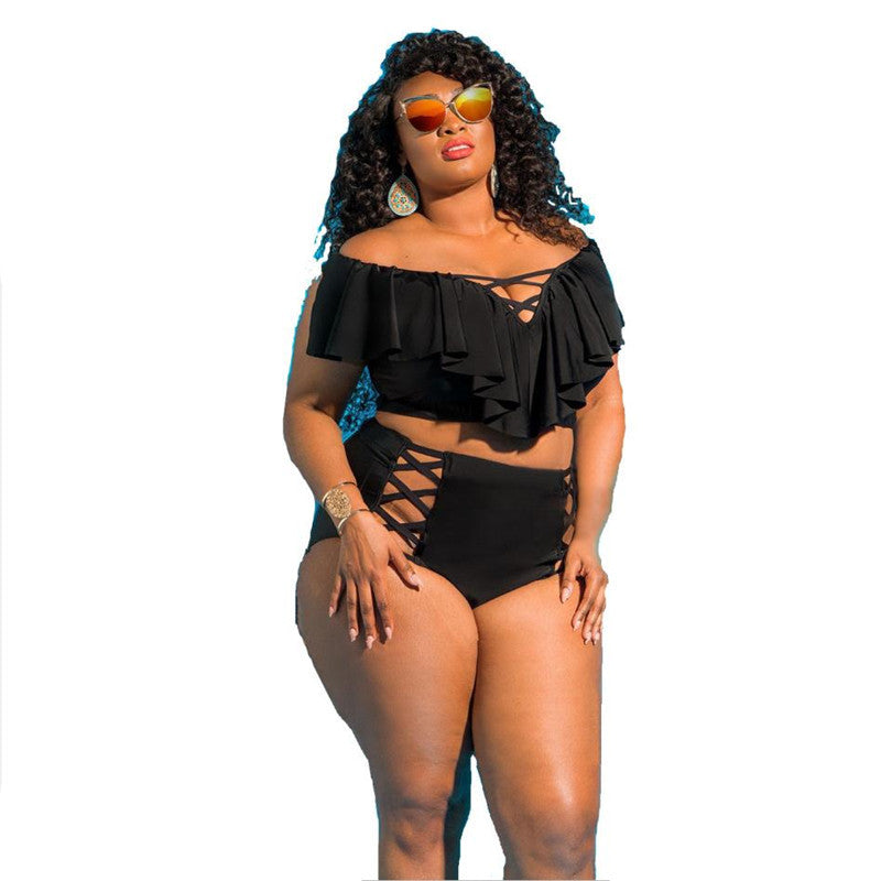 Split High Waist Bikini Swimsuit