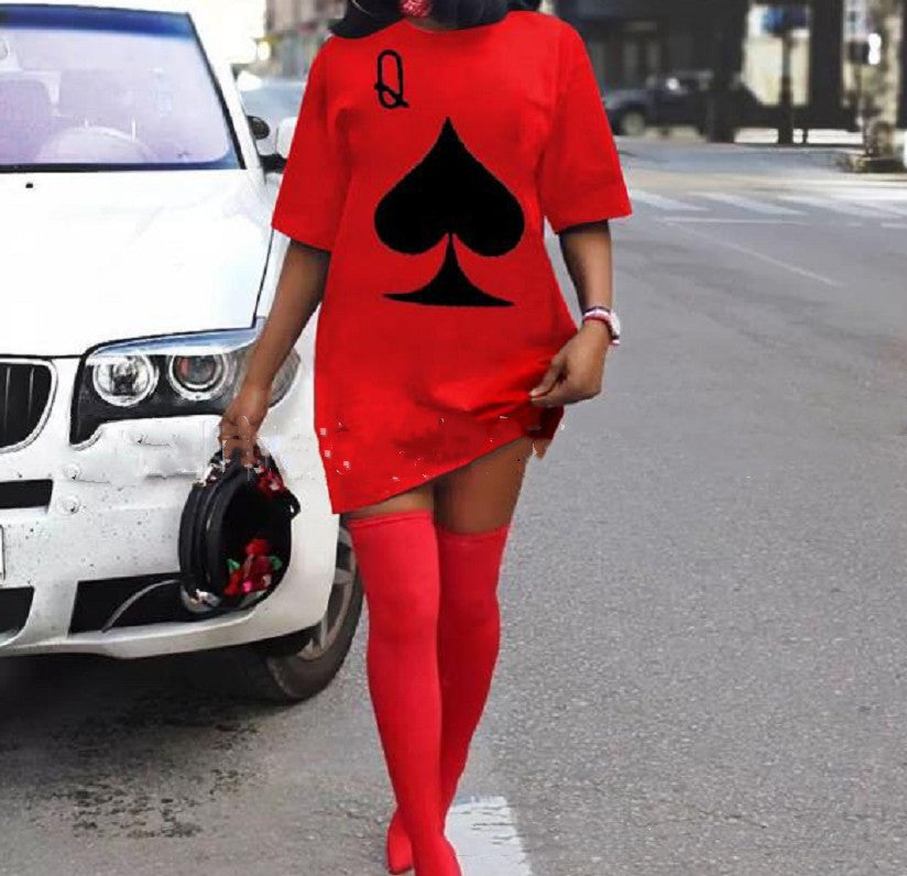 Playing Card Pattern T Shirt Skirt