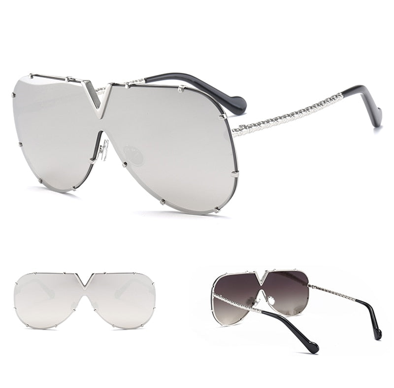 Frameless Rivet Light Tinted Sunglasses