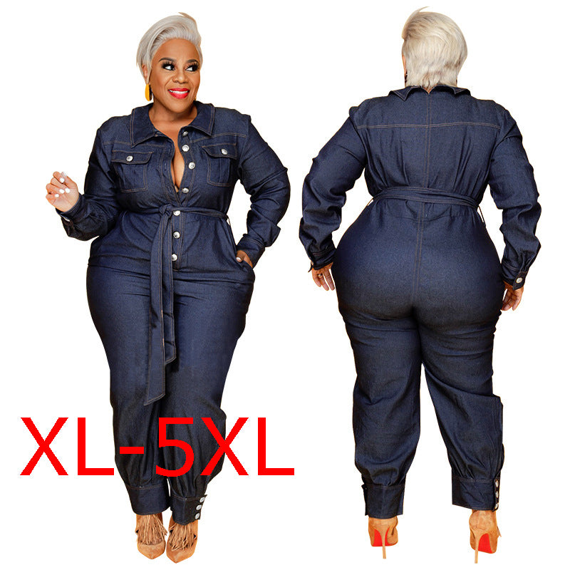 Autumn Lazada Romper Denim Jumpsuit