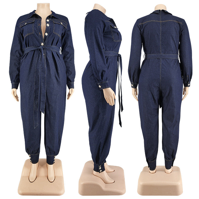 Autumn Lazada Romper Denim Jumpsuit