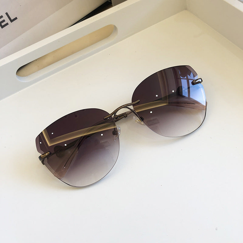 Uv Protection Diamond Cut Edge Large Sunglasses