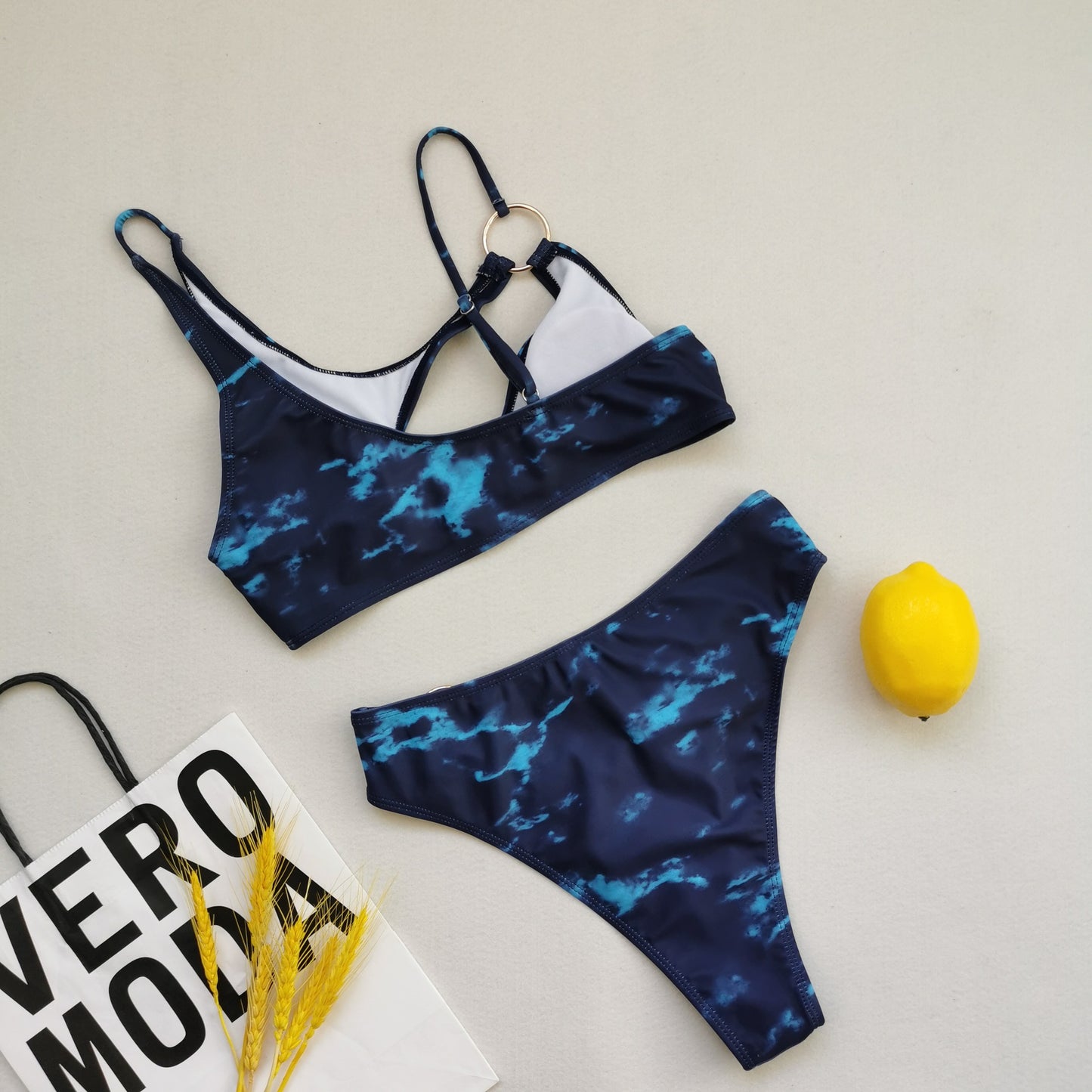 Split Hoop Smudge Split Swimsuit Bikini