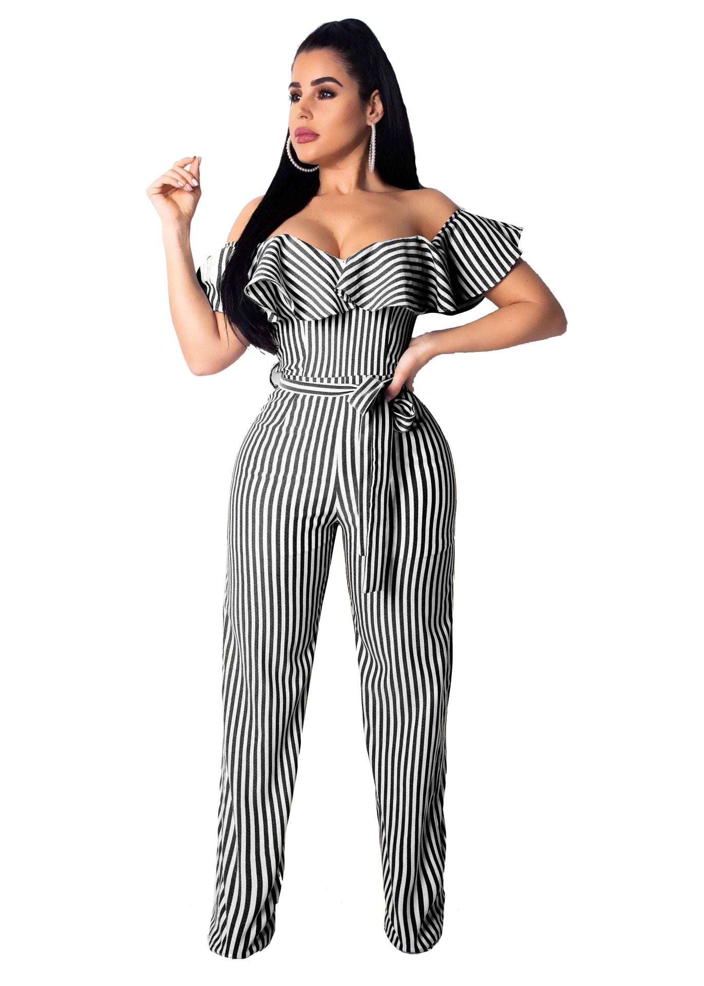 Multi Color Pin Striped Jumpsuit