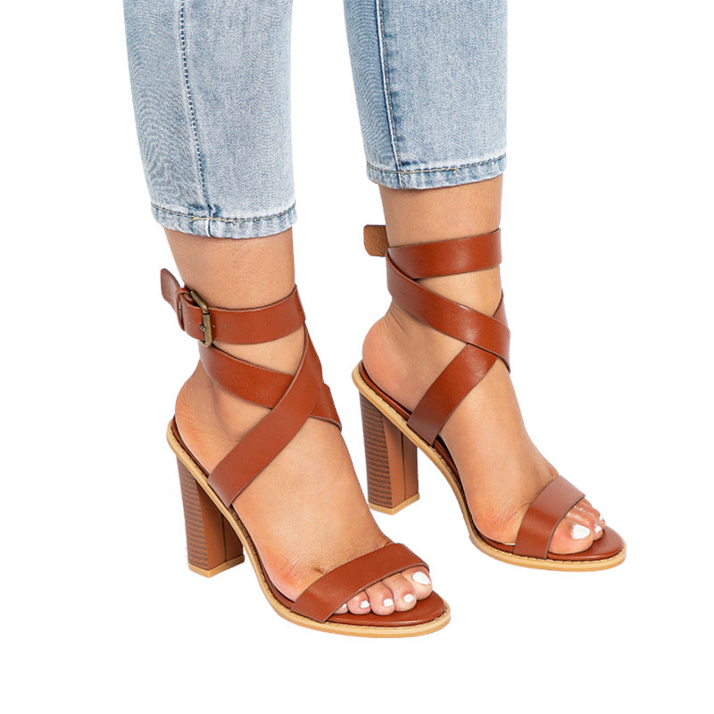 Open Toe Sandals With Chunky Heels