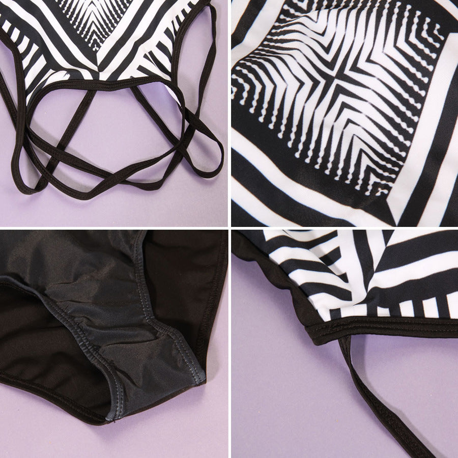 Geometric Multi Color One-Piece Swimsuit