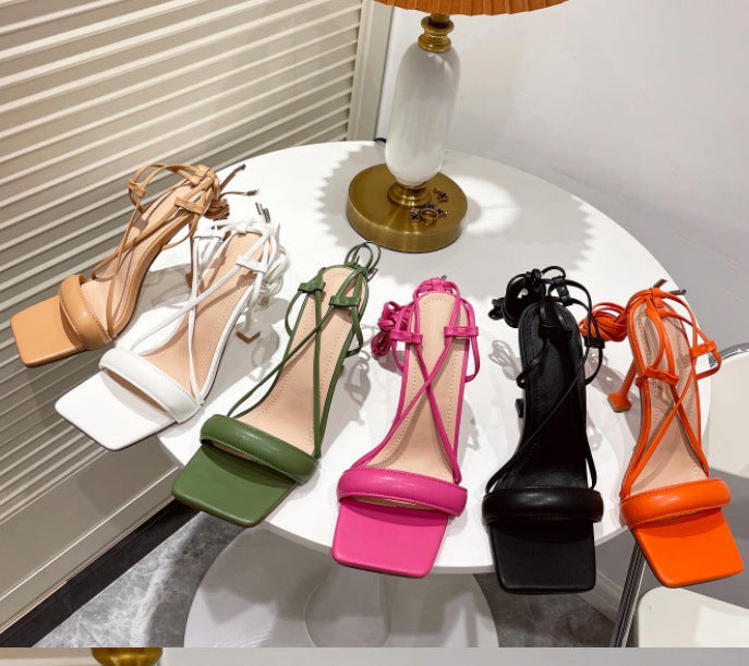 Cutout Ankle Strap Stiletto Heels