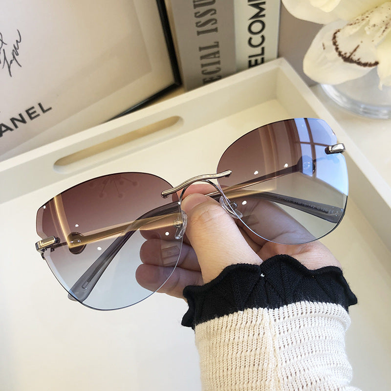 Uv Protection Diamond Cut Edge Large Sunglasses