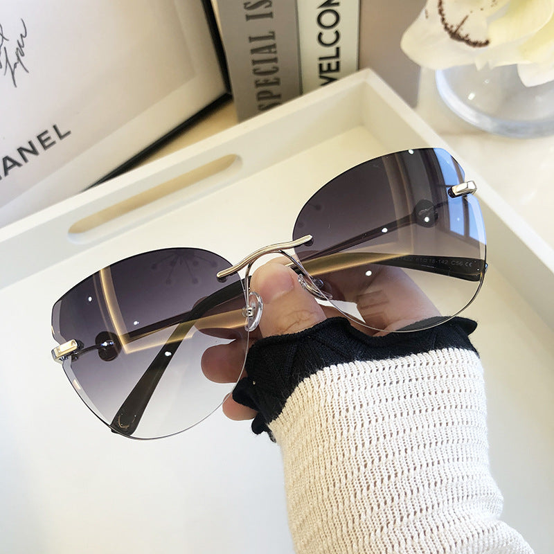 Uv Protection Diamond Cut Edge Large Sunglasses