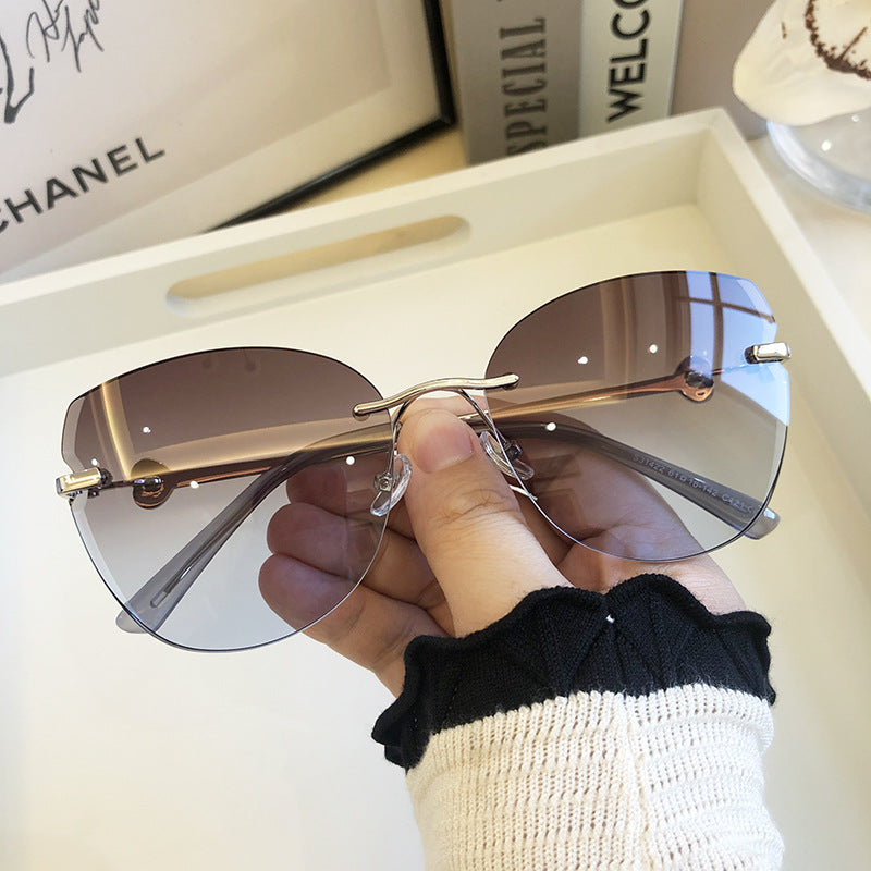 Uv Protection Diamond Cut Edge Large Sunglasses