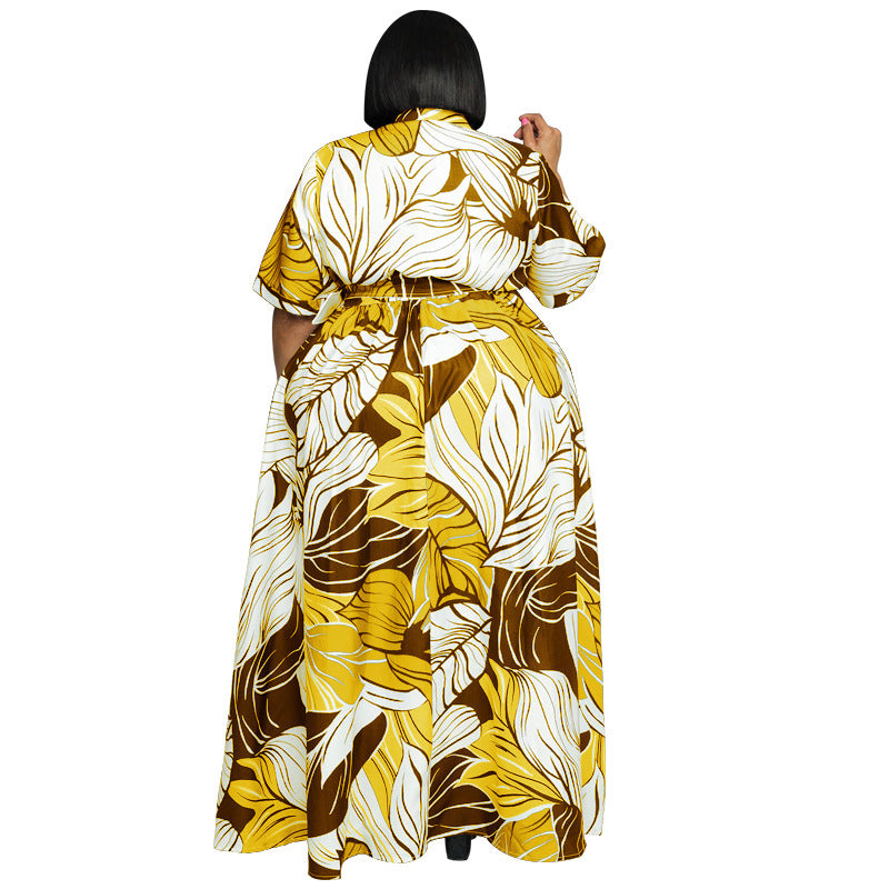 Printed Multi Color Long Casual Two-Wear Dress