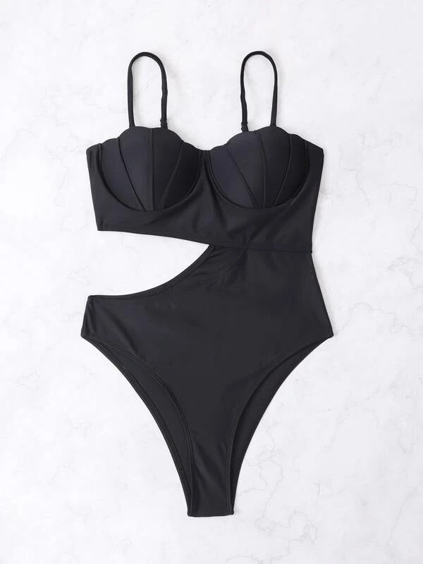 Solid Color One-piece Swimsuit