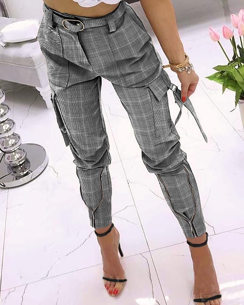 Cross-Border High Waist Pants With Zipper Accent