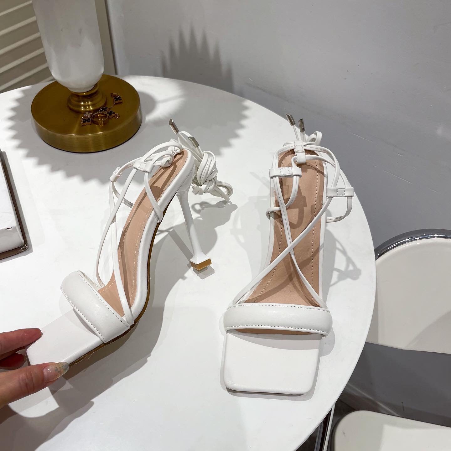 Cutout Ankle Strap Stiletto Heels