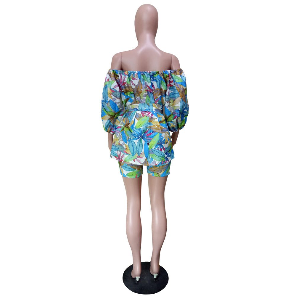 Chest Wrap Small Floral Shorts Two Sets