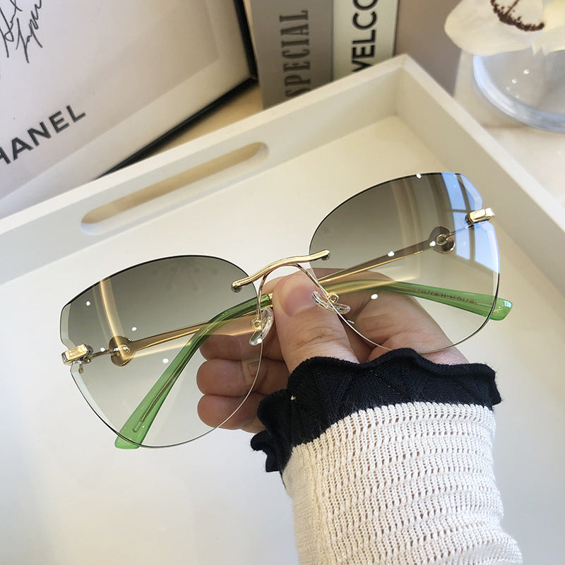 Uv Protection Diamond Cut Edge Large Sunglasses