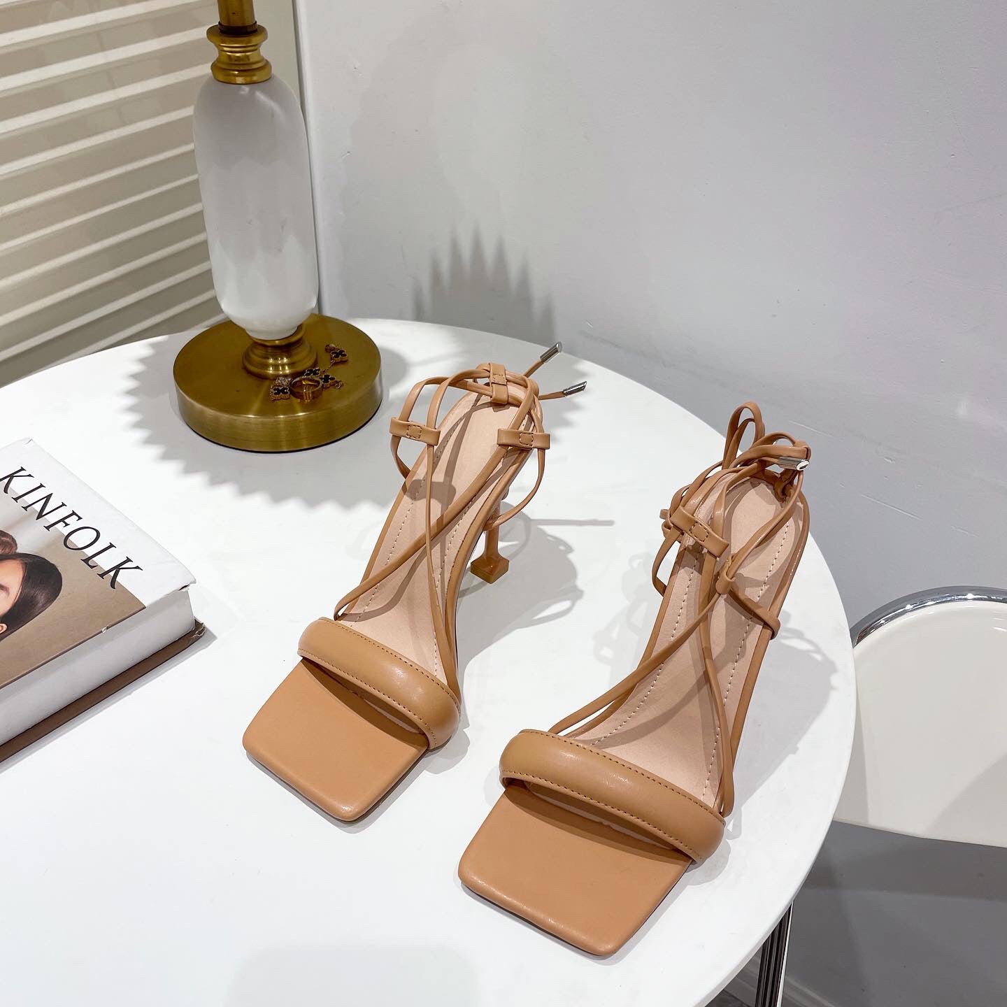 Cutout Ankle Strap Stiletto Heels