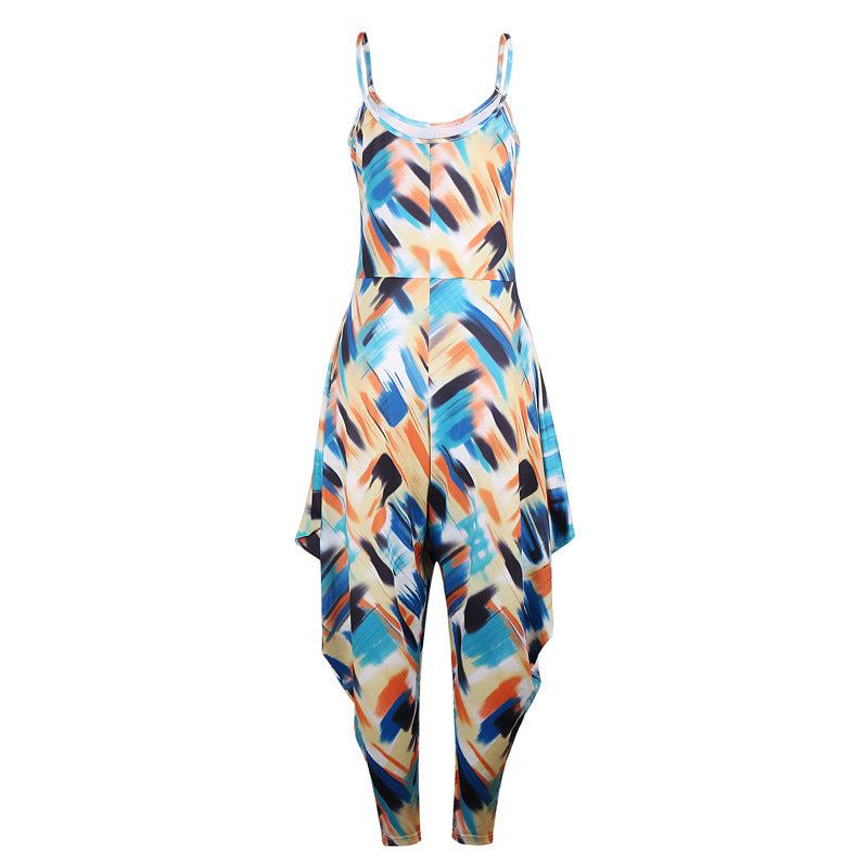 Multi Color Printed Loose Jumpsuit