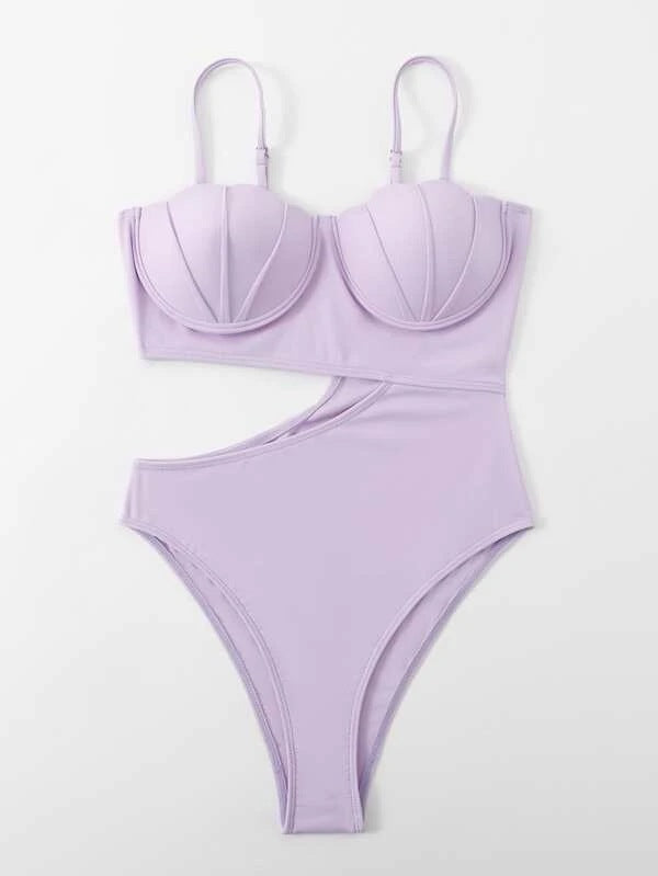 Solid Color One-piece Swimsuit