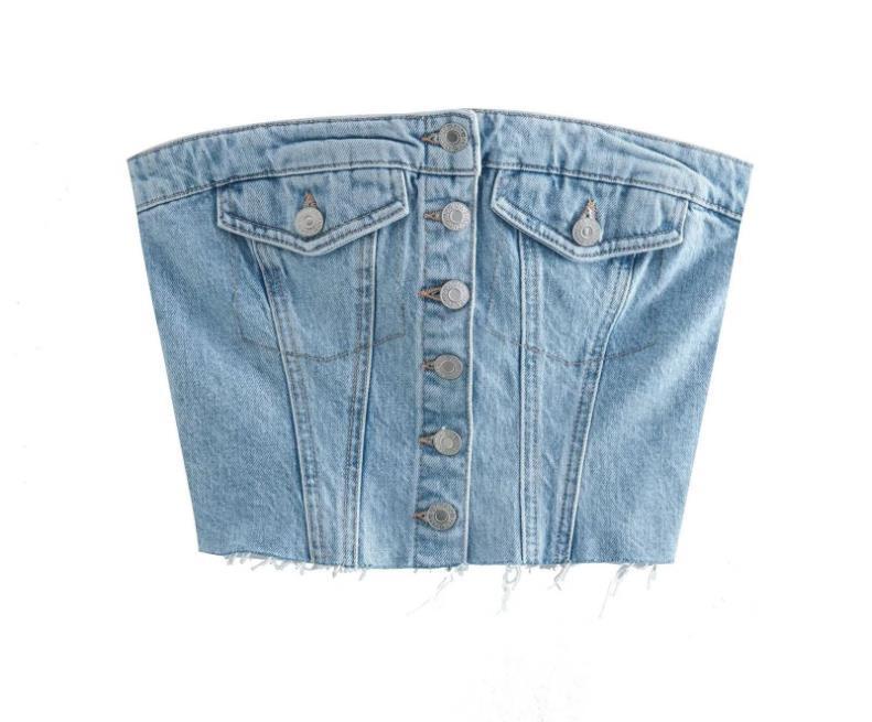 Sexy Slim Short Fashion Denim Vest