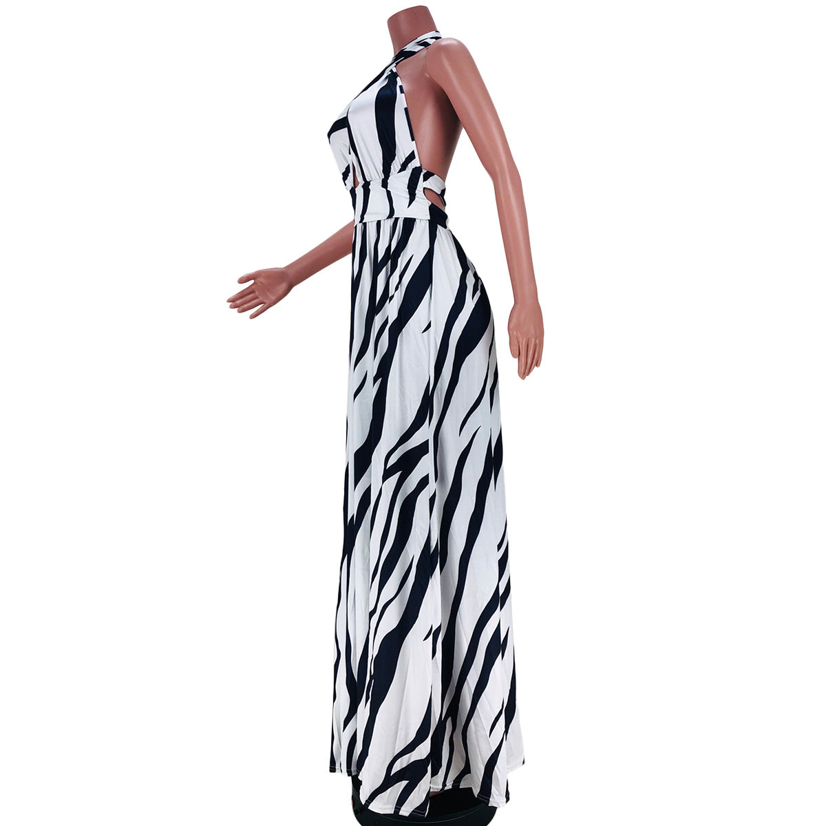Multi Color Back Pleated Maxi Dress