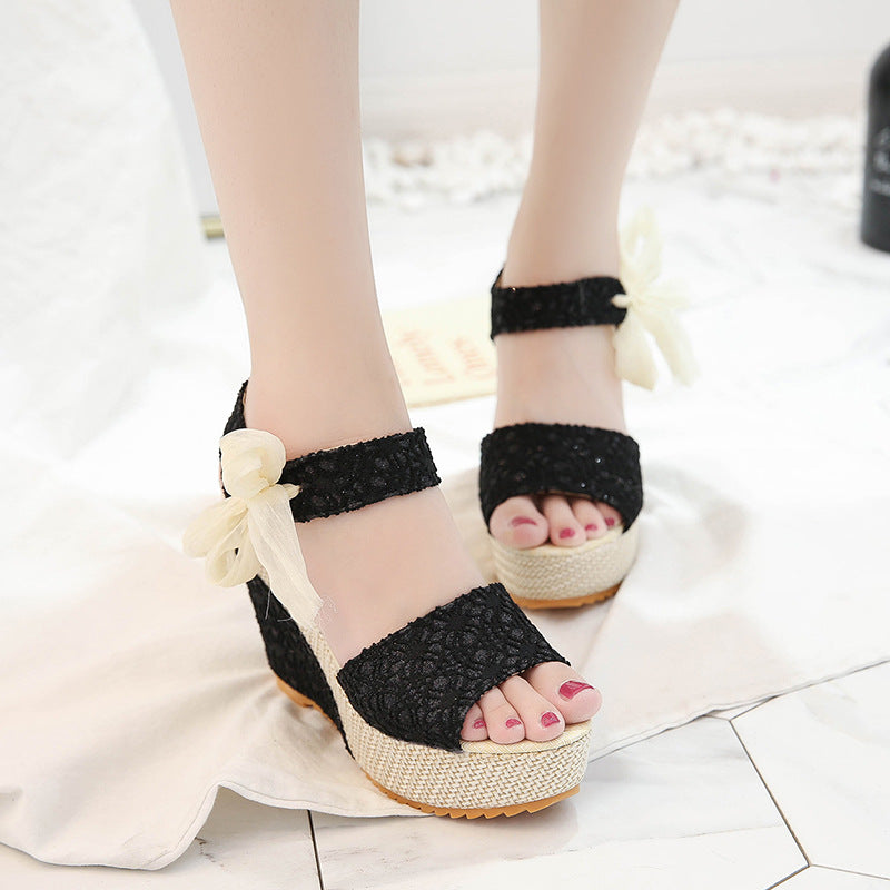 Multi Color Wedge Open Toe Sandals