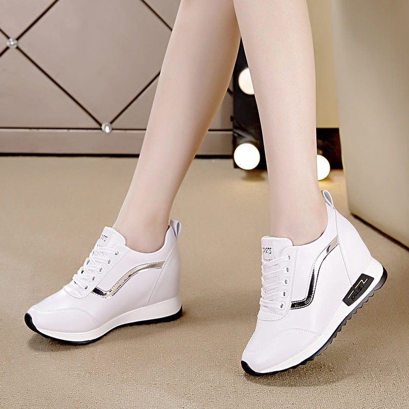 Women's New Casual Lace-up Sneakers For Inner Height Increase
