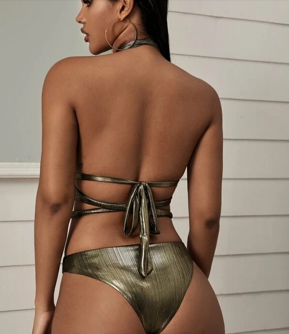 Paneled Solid Color One-Piece Swimsuit