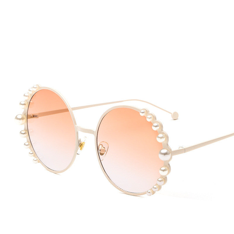 Round Pearl Frame Sunglasses