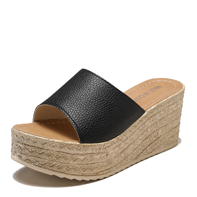 Sponge Cake Thick Bottom Fish Mouth Sandals And Slippers