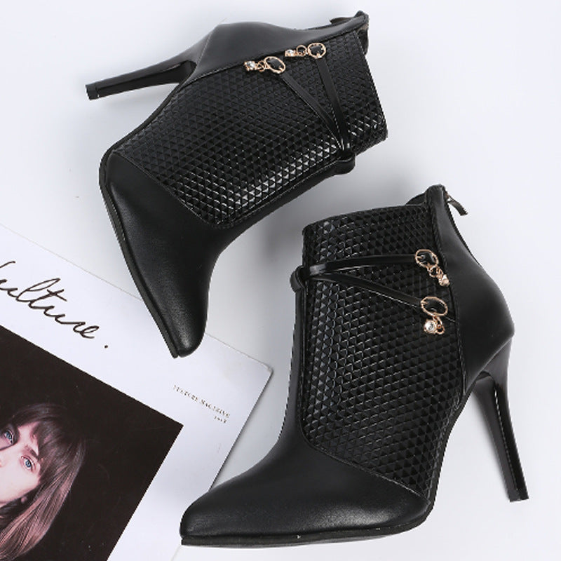 Ankle Boots Pointed Toe High Heel