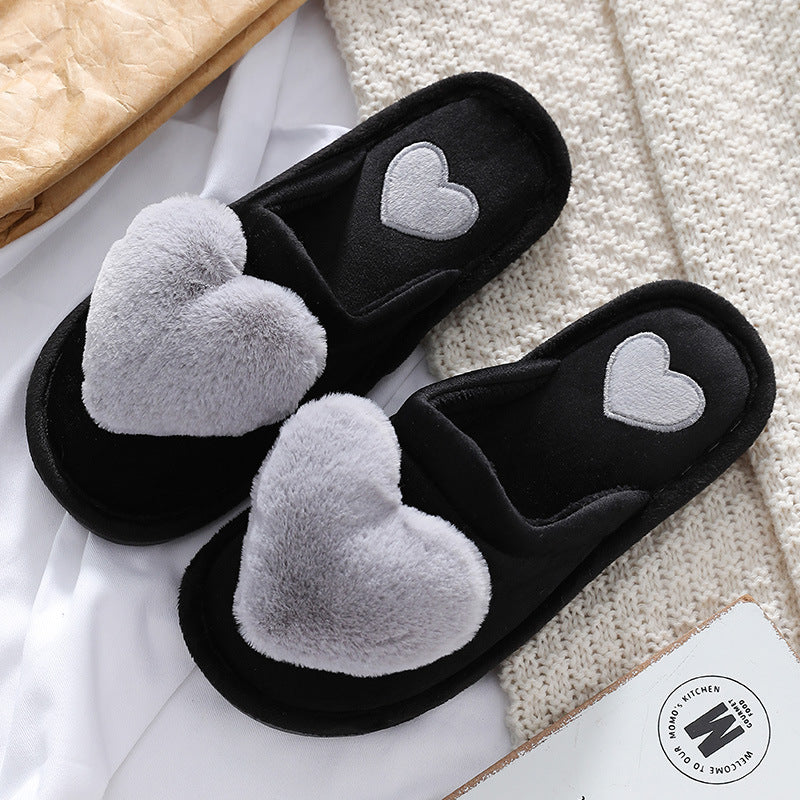 Cute Love Fluffy Home Slippers