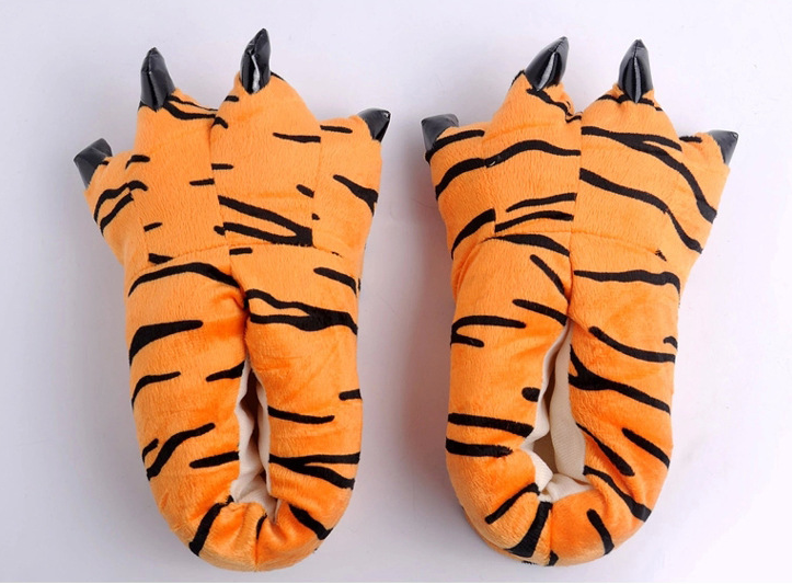 Soft Warm Dinosaur Paw Funny Slippers for Men Women Kids