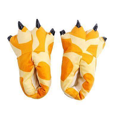 Soft Warm Dinosaur Paw Funny Slippers for Men Women Kids