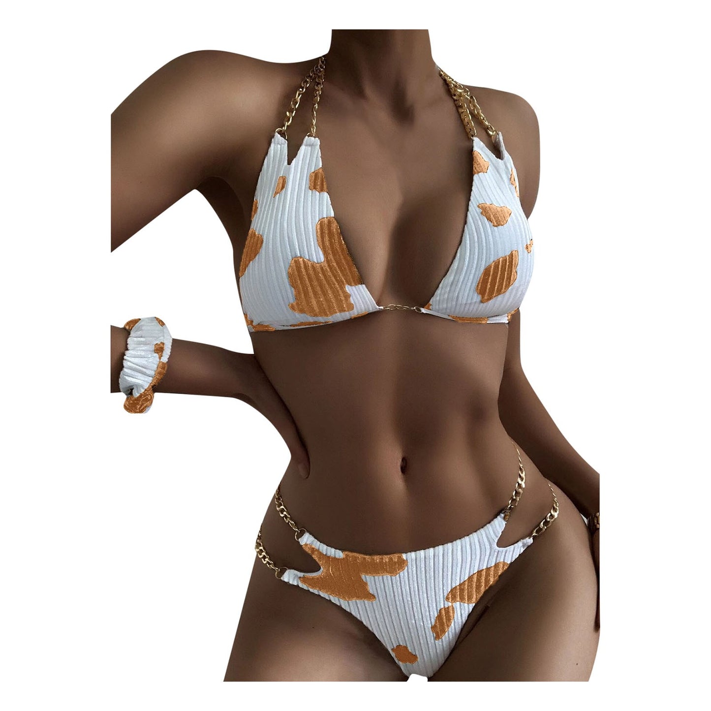 Floral Cows Print Bikini Set Beachwear