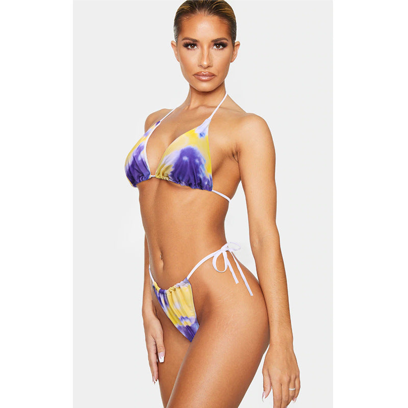 Multi-Colored Split Bikini Three-Piece Swimwear
